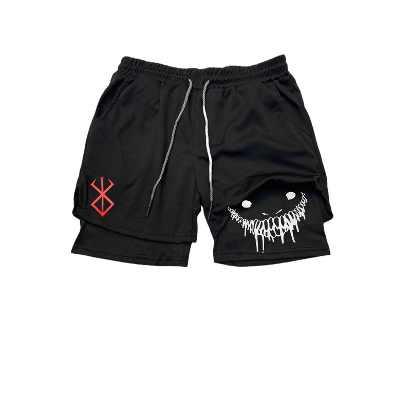 Dragon Ball Series Men's New Running and Fitness Sports Shorts, Summer Fashion Trend, Double-Layer Mesh Breathable Five-Piece Set Dragon Ball Series Men's New Running and Fitness Sports Shorts, Summer Fashion Trend, Double-Layer Mesh Breathable Five-Piece Set