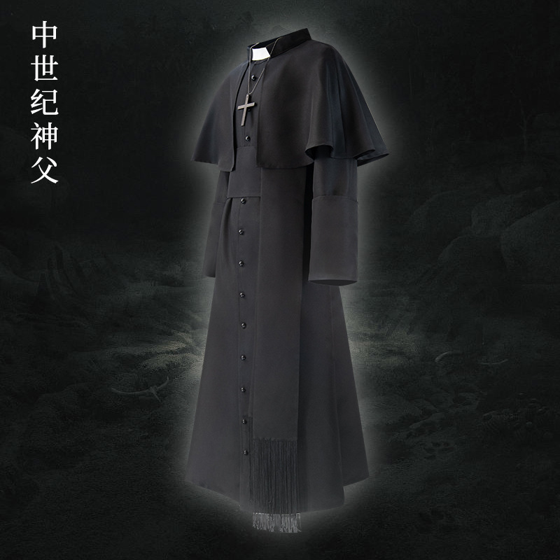 中世神父cos服ゴッドファーザーセットハロウィーン牧師コスプレ衣装メーカー卸売り|undefined