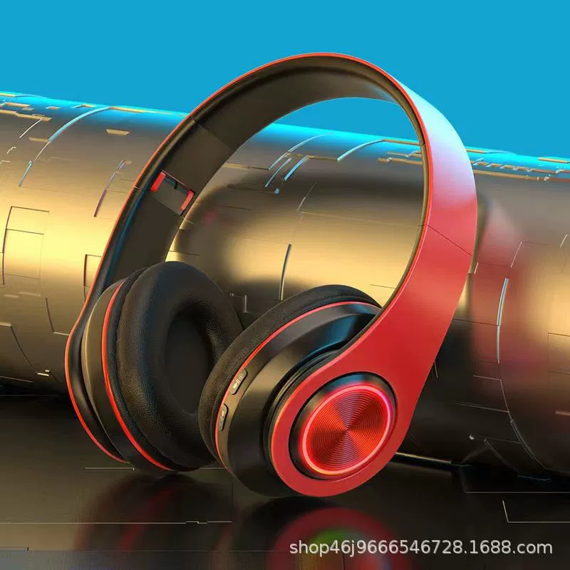 Wireless Bluetooth Headset B39, Foldable Over-Ear with RGB Lighting, Long Standby