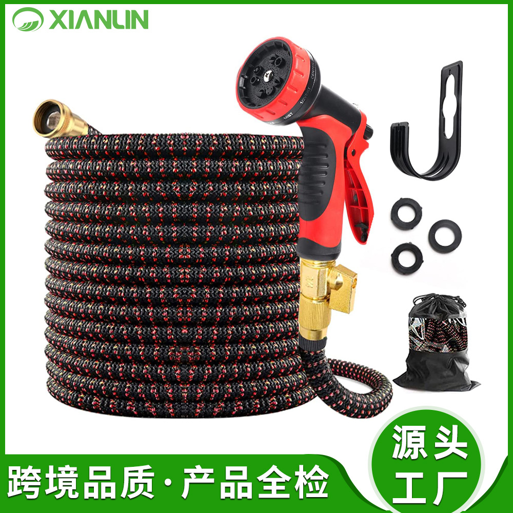 厂家直供花园伸缩水管套装3倍园林浇花软管洗车水枪铜芯喷枪高压