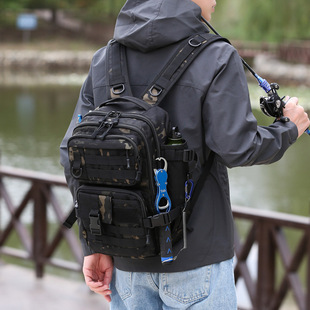 Wild Island multi-functional shoulder Luya bag outdoor quick-reverse military tactical commuter tooling bag fishing bag fishing gear bag