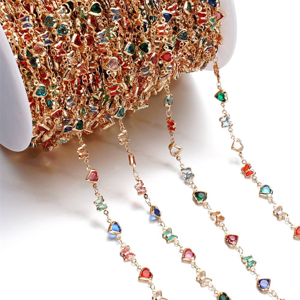 15g Weight Chain Jewelry Making Type 1 M Jewelry Making Size Glass Inlay Material DIY Jewelry Accessories, Bracelets, Necklace Classification 1 Roll Quantity Glass, Copper Material Bag, Colorful, Heart Shape, Butterfly Pattern Plating Design Casual, Simple Style Style 1 Roll Bag Colorful Heart Shape DIY Jewelry Accessories Bracelets Necklace Glass Copper Glass Casual Simple Style DIY Jewelry Accessories Bracelets Necklace 17
