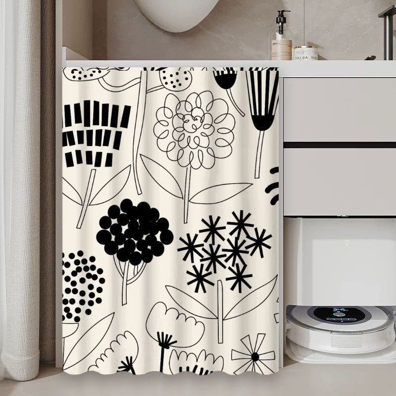 American Retro Floral Drum Washing Machine Curtain Insulation Dryer Balcony Sink Cabinet Waterproof Curtain