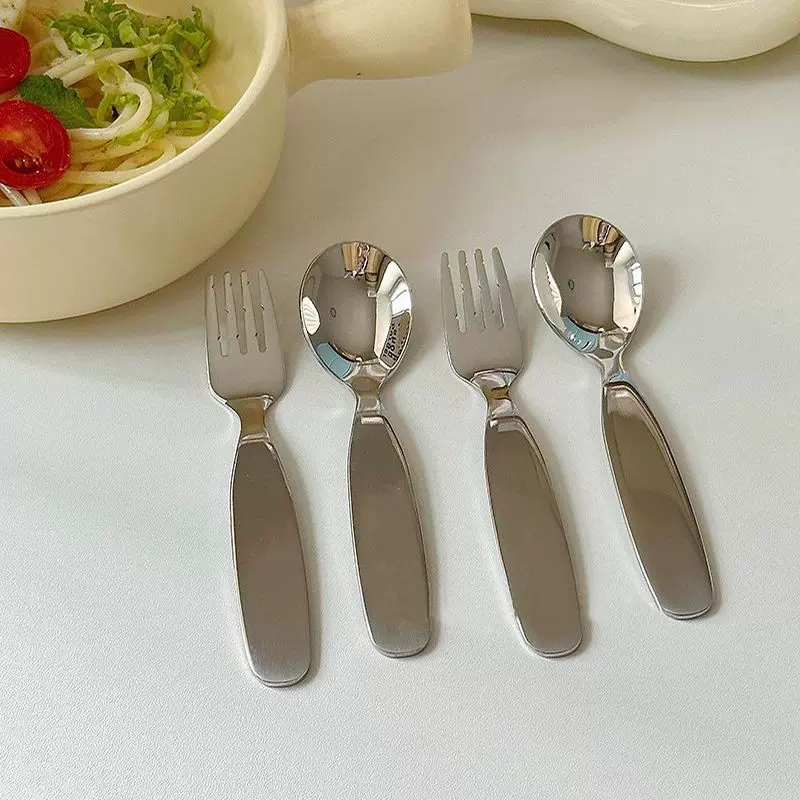 不锈钢儿童勺勺子叉子幼儿宝宝婴儿辅食喂饭专用勺汤匙小汤勺食品