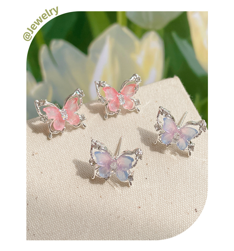 Holiday, Daily Occasion Alloy, Resin Material 1 Pair Sweet Butterfly Alloy Resin Women's Ear Studs