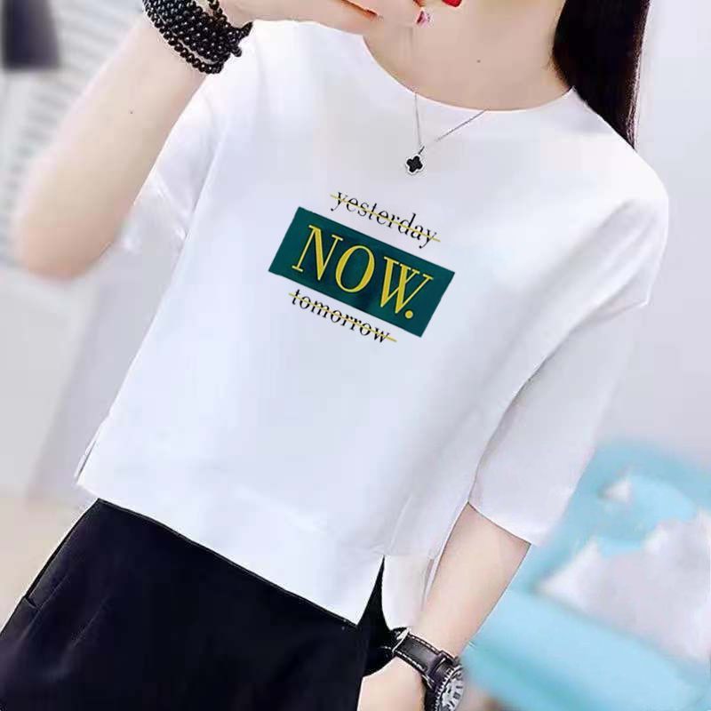 新しい半袖tシャツ女性夏の新しい上着がゆるい半袖ins潮高腰の短い白い体磊紅|undefined