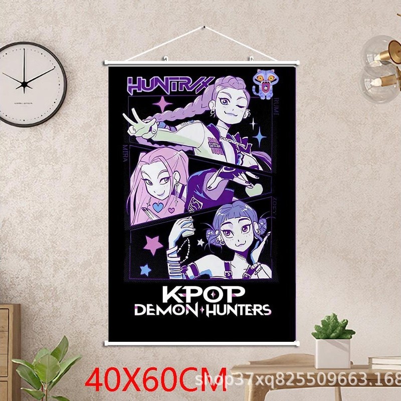动画kpop demon hunters猎魔女团挂画卷轴墙画40X60CM|undefined