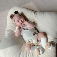 2024 summer new style baby onesie with baby bears all over ins style harem suit baby bag with hood