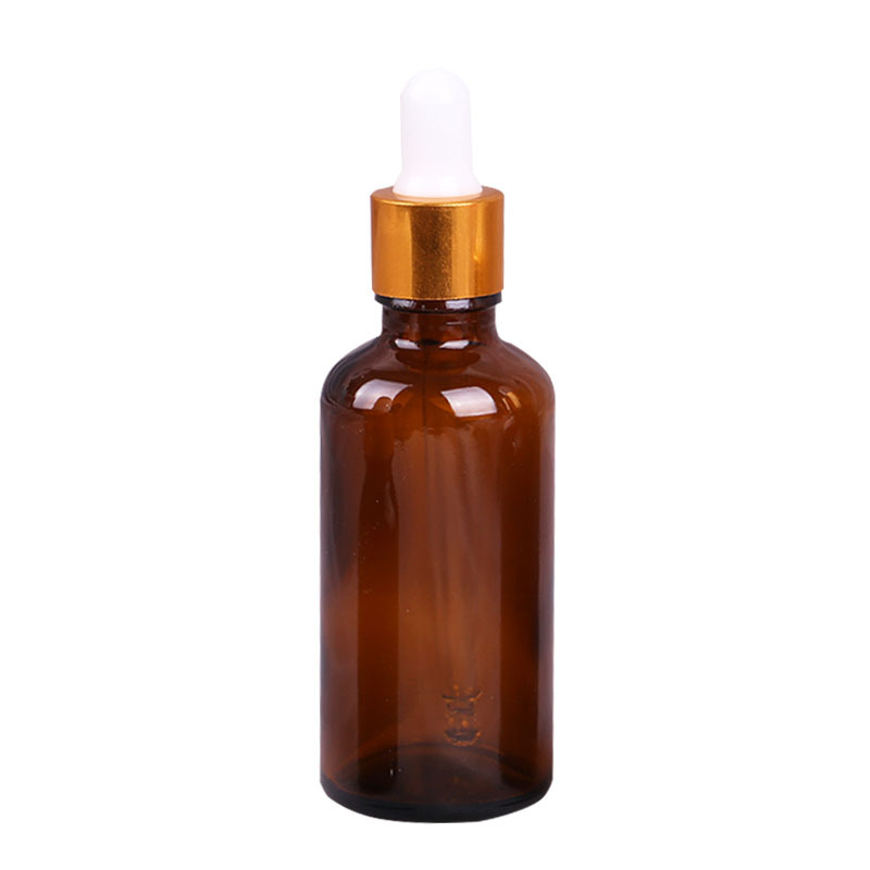 Botella de gotero de aceite esencial marrón pequeña botella vacía paja de vidrio de alta gama sub-embalaje esencia cosméticos sombreado botella