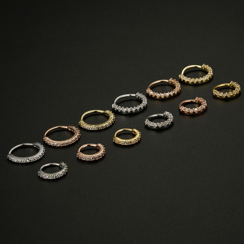 1 Piece Nose Rings & Studs Simple Style Geometric Copper Diamond display picture 1