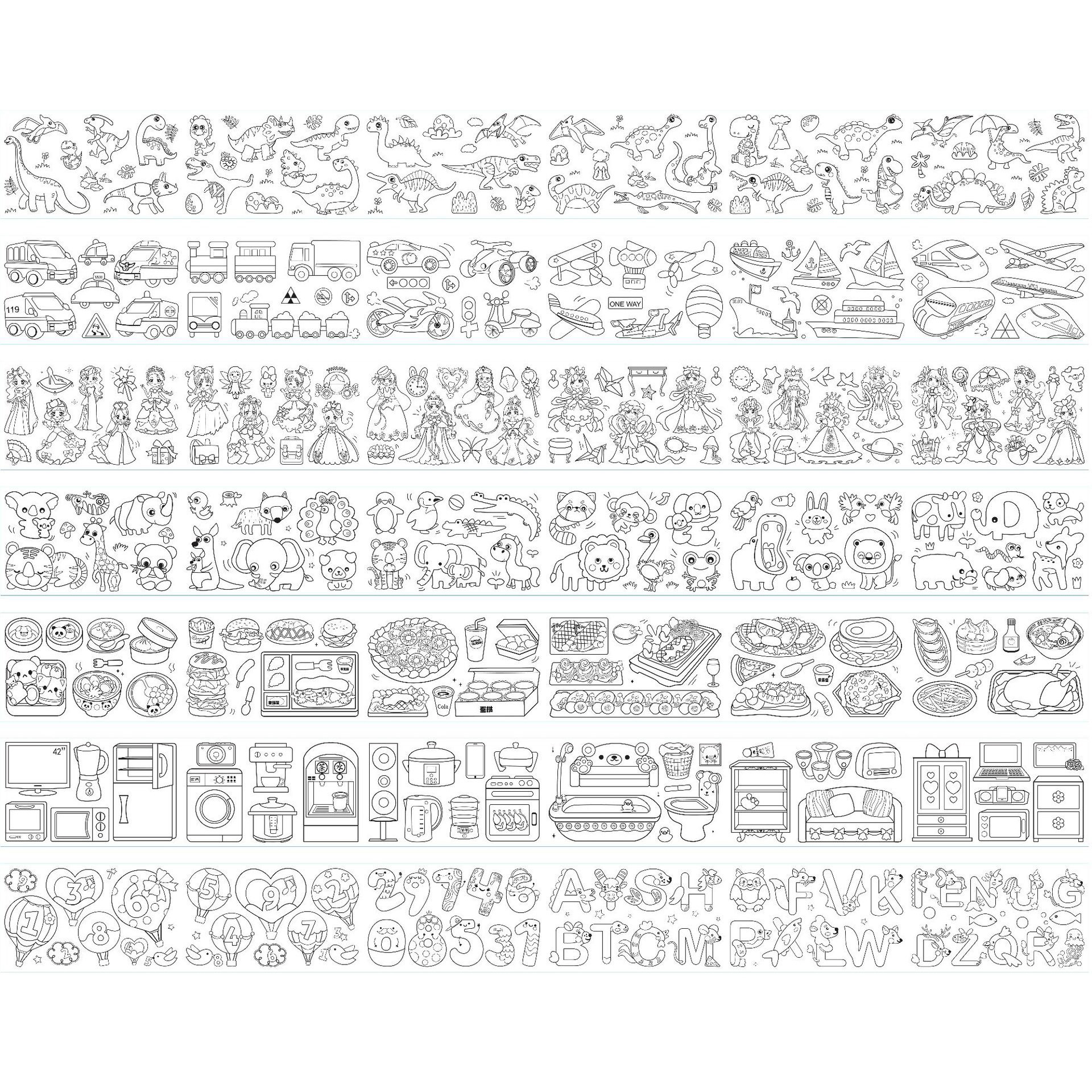 Papel para colorear tipo pergamino para niños, lienzo de 3 metros de largo para jardín de infantes, no mancha, se puede pegar a la pared, adecuado para lápices de colores.