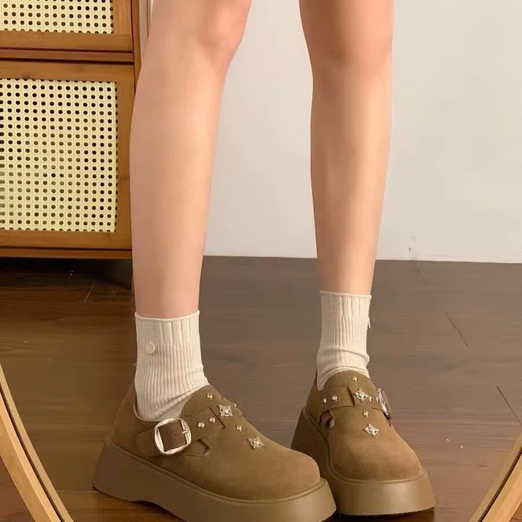 Универсальные ретро-туфли Birkenstock для женщин 2025 года, новинка: толстая подошва из бисквита, увеличивающая рост, и повседневная обувь