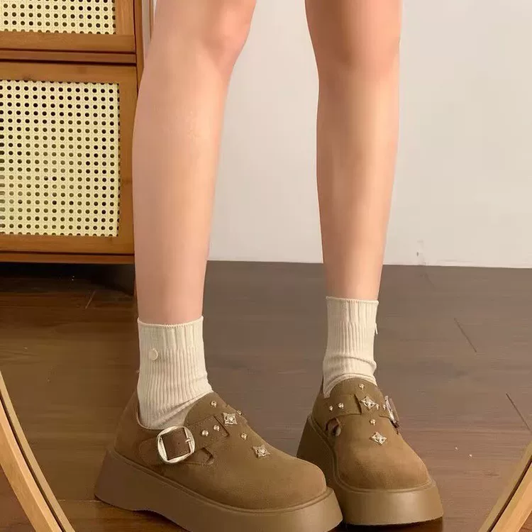 Универсальные ретро-туфли Birkenstock для женщин 2025 года, новинка: толстая подошва из бисквита, увеличивающая рост, и повседневная обувь