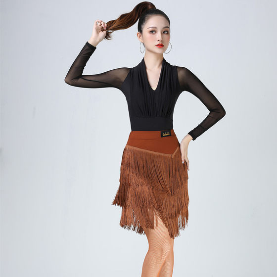 New Latin Dance Suit Practice Costume Female Adult Skirt Tassel Skirt Underwear Dance Competition Costume