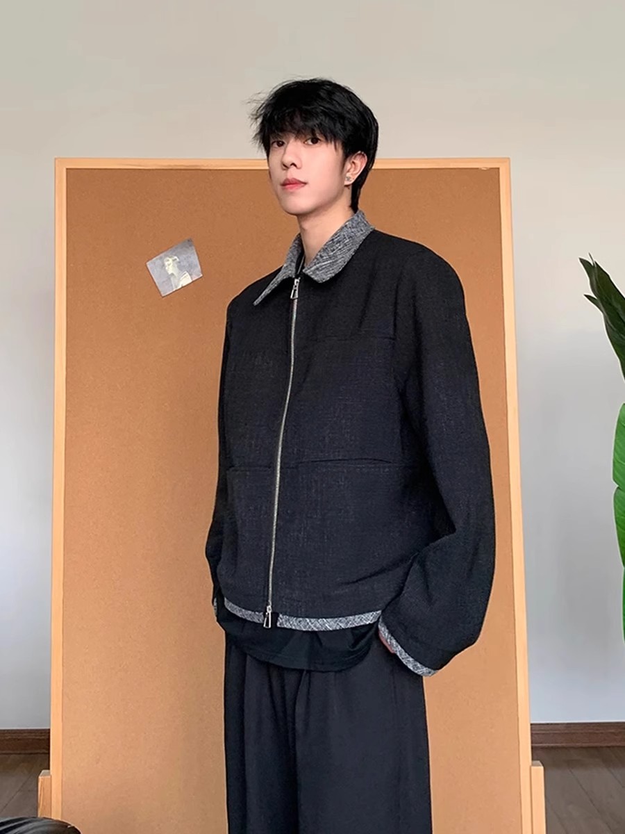 Chaqueta retro de alta gama estilo Barn para hombres y mujeres, cleanfit de primavera y otoño, chaqueta de solapa informal suelta de la marca de moda