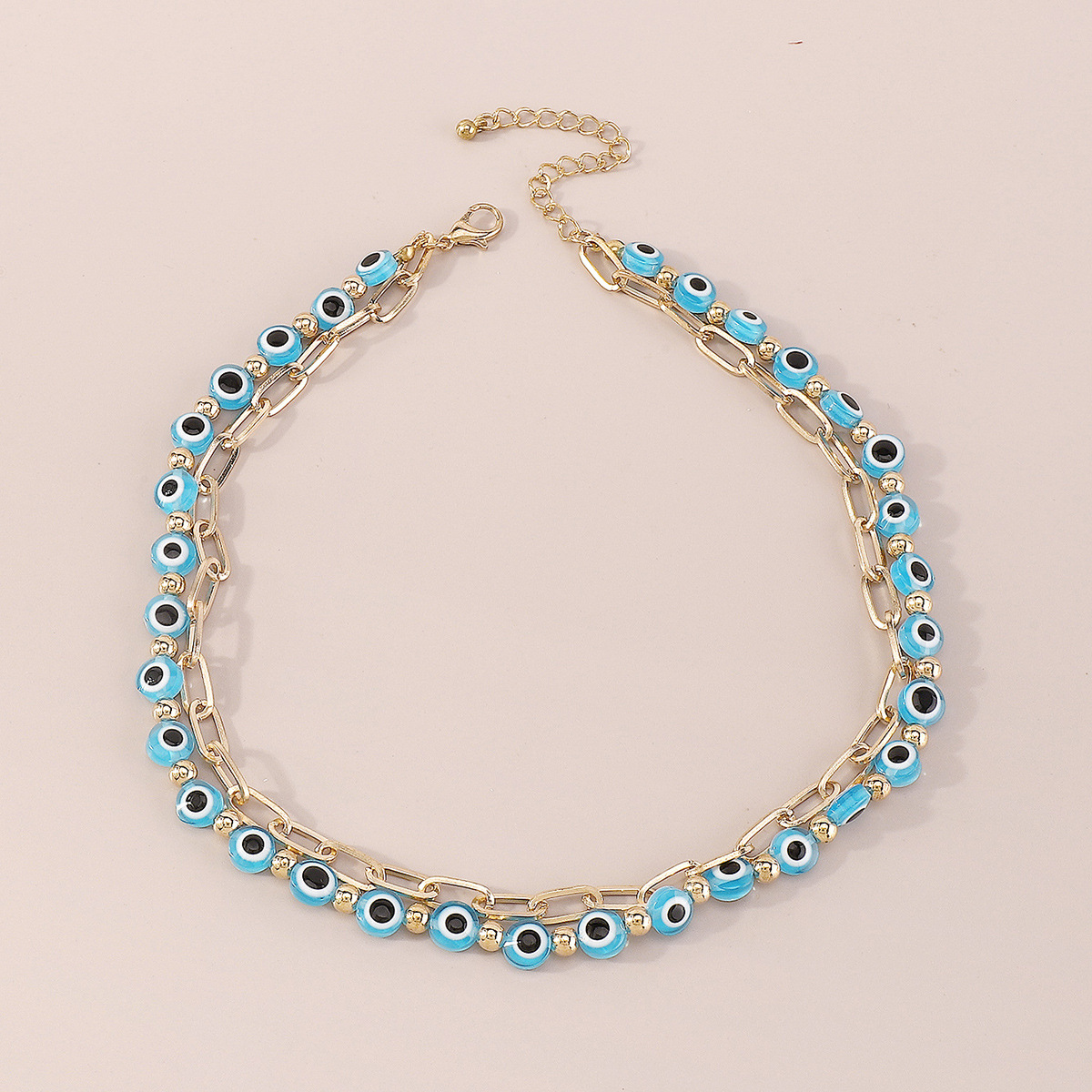Fashion Devilu0027S Eye Resin Iron Plating Womenu0027S Layered Necklaces 1 Piece
