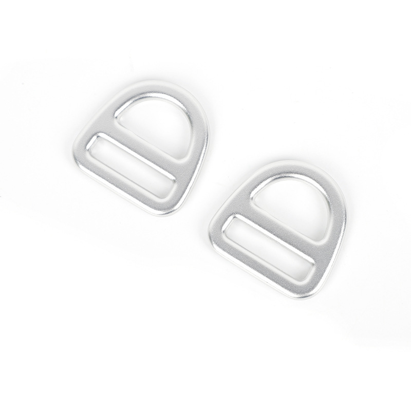 Hebilla de ajuste de aleación de aluminio con anillo en D para venta al por mayor del fabricante, herrajes semicirculares para bolsos, anillo en D, hebilla en D para arneses de mascotas