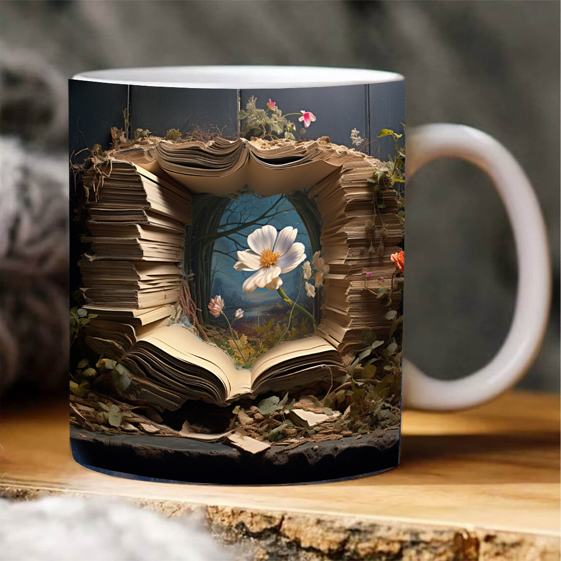 Neuer 3D-Bücherregal-Becher, Keramik-Wasserbecher, Keramikbecher für Zuhause, kreative Bibliothek, Kaffeetasse_voghion.com