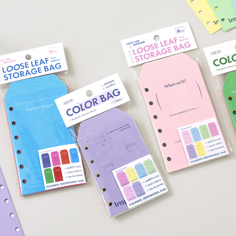 NOTE FOR Bolsillo de almacenamiento de hojas sueltas M5/A7 Bolsillo de almacenamiento de sobres de color de hojas sueltas multifunción