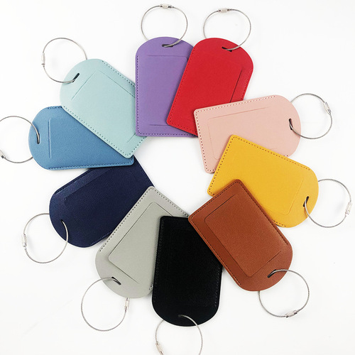 Cross-border PVC leather 11 colors customizable metal lanyard boarding pass with identification tag card luggage tag