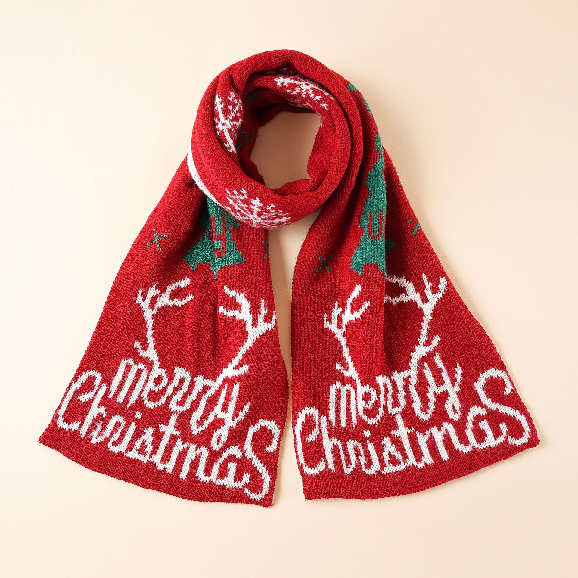 Bufanda de moda de invierno entre padres e hijos otoño e invierno cálido bufanda de los niños Navidad ELK estilo coreano de punto de lana bufanda de las mujeres