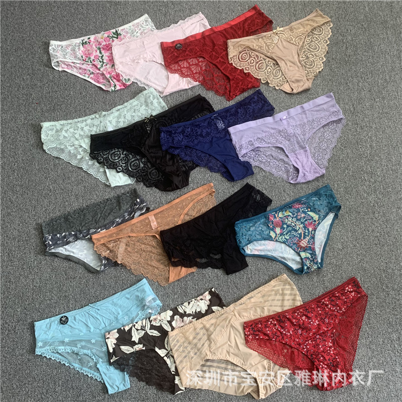 European and American foreign single tail goods lace miscellaneous pure sexy underwear women's low waist multi-style beautiful briefs briefs
