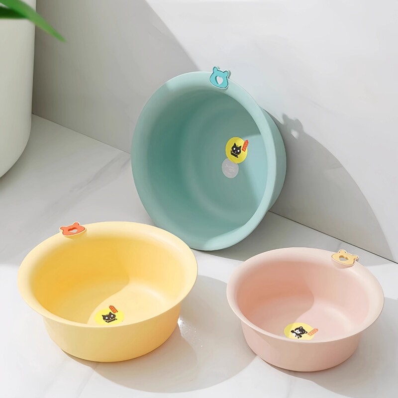 Cat Ear Washbasin Three-Piece Set for Students and Kidsren Cartoon Thickeneded Punch-Free Wall-Mountable Plastic Washbasin Footbath Cat Ear Washbasin Three-Piece Set for Students and Kidsren Cartoon Thickeneded Punch-Free Wall-Mountable Plastic Washbasin Footbath