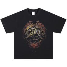 Caliban乐队摇滚美式复古t恤街头做旧重磅嘻哈短袖Vintage潮长袖