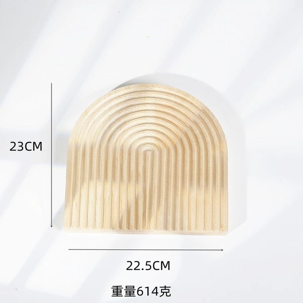 Large wooden wavy semi-ellipse