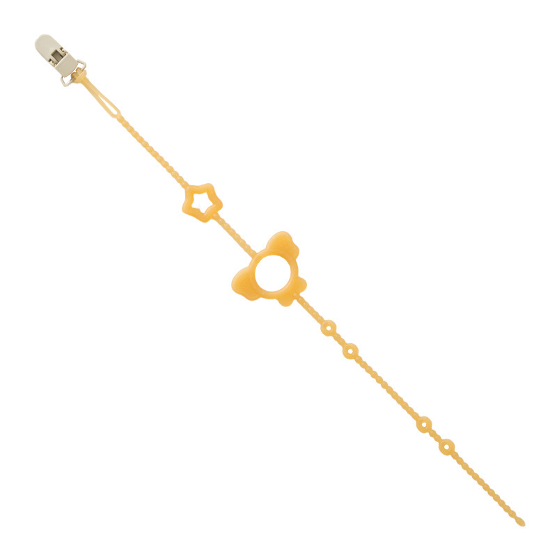Cadena de goma de dente para bebés, tetina de silicona, tetina de cadena, botón de abrazadera para juguetes para bebés, palillos de dientes, tetina