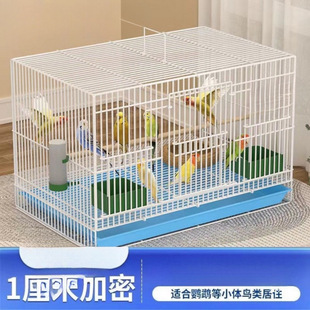 鸟笼子大号全套金属鸟笼子虎皮鹦鹉八哥鸟笼子折叠鸟笼子豪华别墅-阿里巴巴