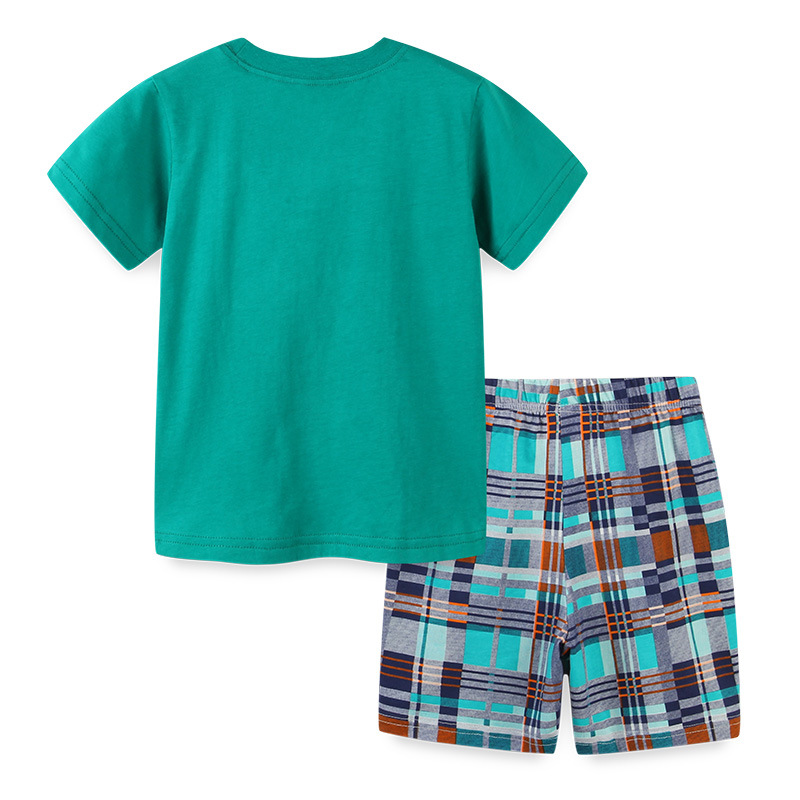 Traje de niño de estilo europeo y americano verano nueva ropa para niños suéter traje de dos piezas de dibujos animados para niños manga corta suministro transfronterizo