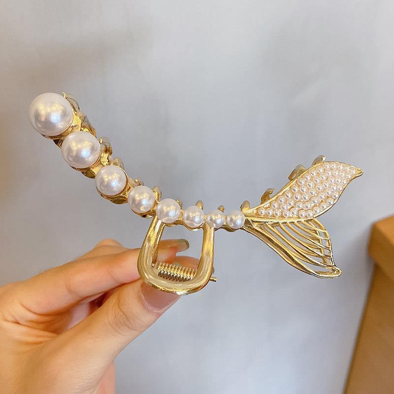 Metal Material Women's Korean Style Geometric Metal Metal Artificial Pearls Hair Claws