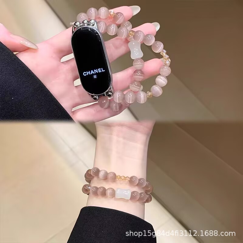 Suitable for Xiaomi Mi Band 10 Watch Strap 9Pro/8 Watch Strap Xia Hongmi 5 Girls Bracelet Cat Eye Crystal Watch Strap