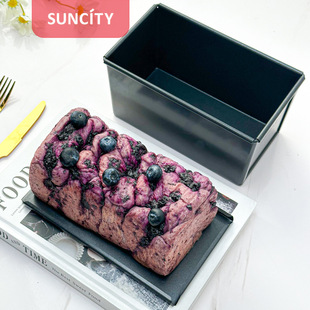 Black 450g Toast Box Bread Baking Mold Aluminized Plate Non-Stick Cake Mold