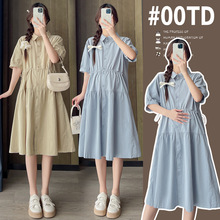 实拍2025夏装 新款网红孕妇宽松显瘦连衣裙 潮妈外出可哺乳