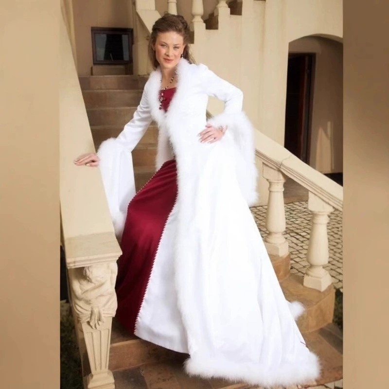 Теплое длинное бархатное пальто плащ, куртка для невесты