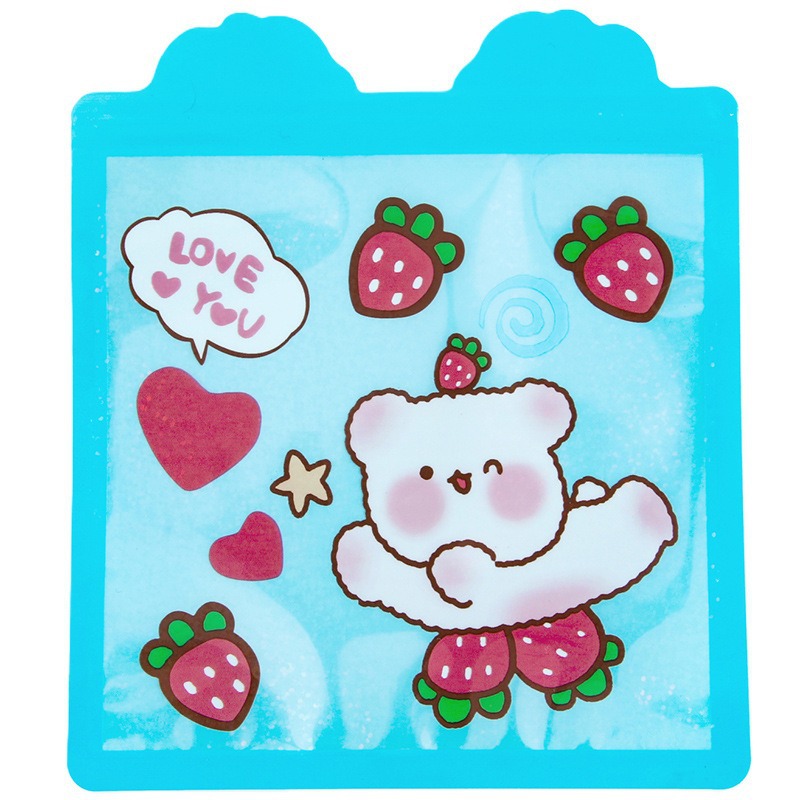 Bolsa de sello láser especial de dibujos animados personalizada encantadora bolsa de sello translúcida galletas bocadillos bolsa de embalaje de joyas