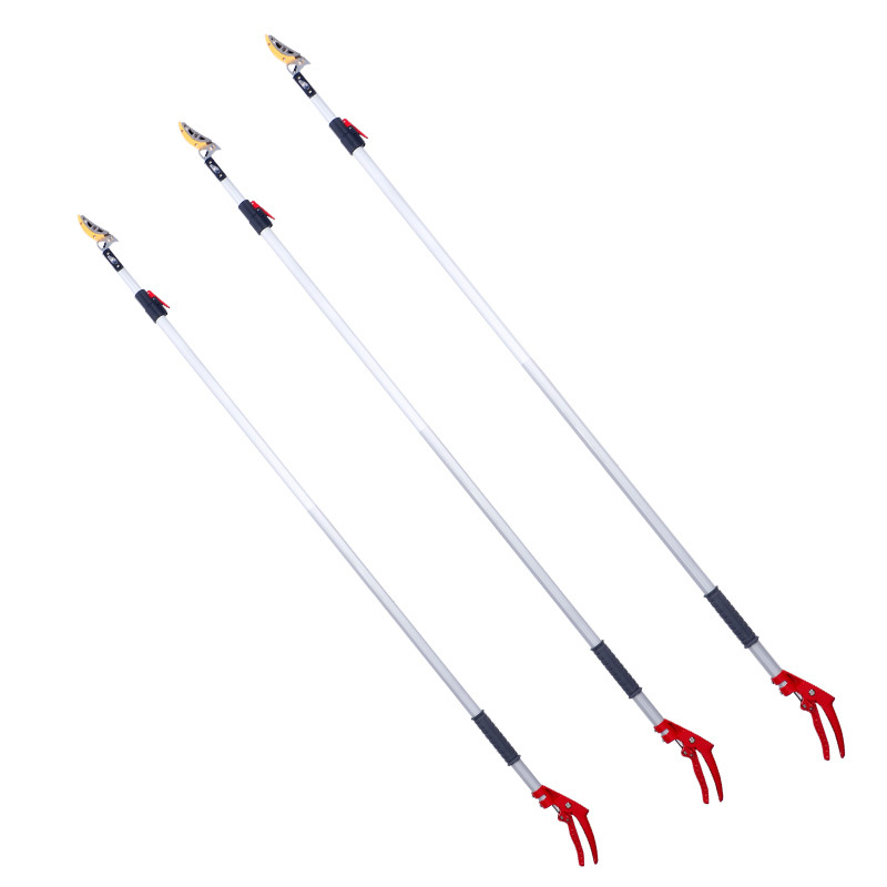 Ganar grandes tijeras de recolección de frutas telescópicas de ramas altas tijeras de ramas altas tijeras de aleación de aluminio para recoger frutas, lichis y herramientas de jardín de nísperos