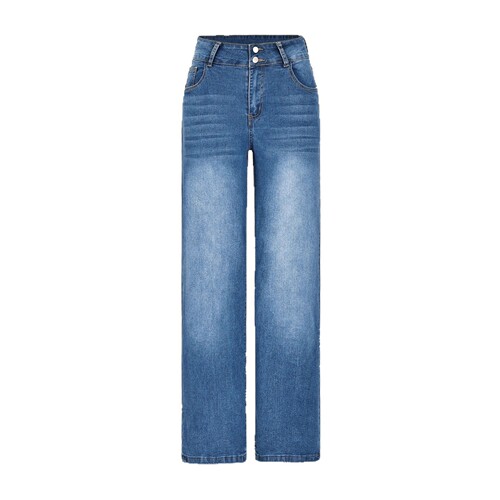 American retro, worn, washed loose casual straight jeans, women's wide-leg pants, new jeans