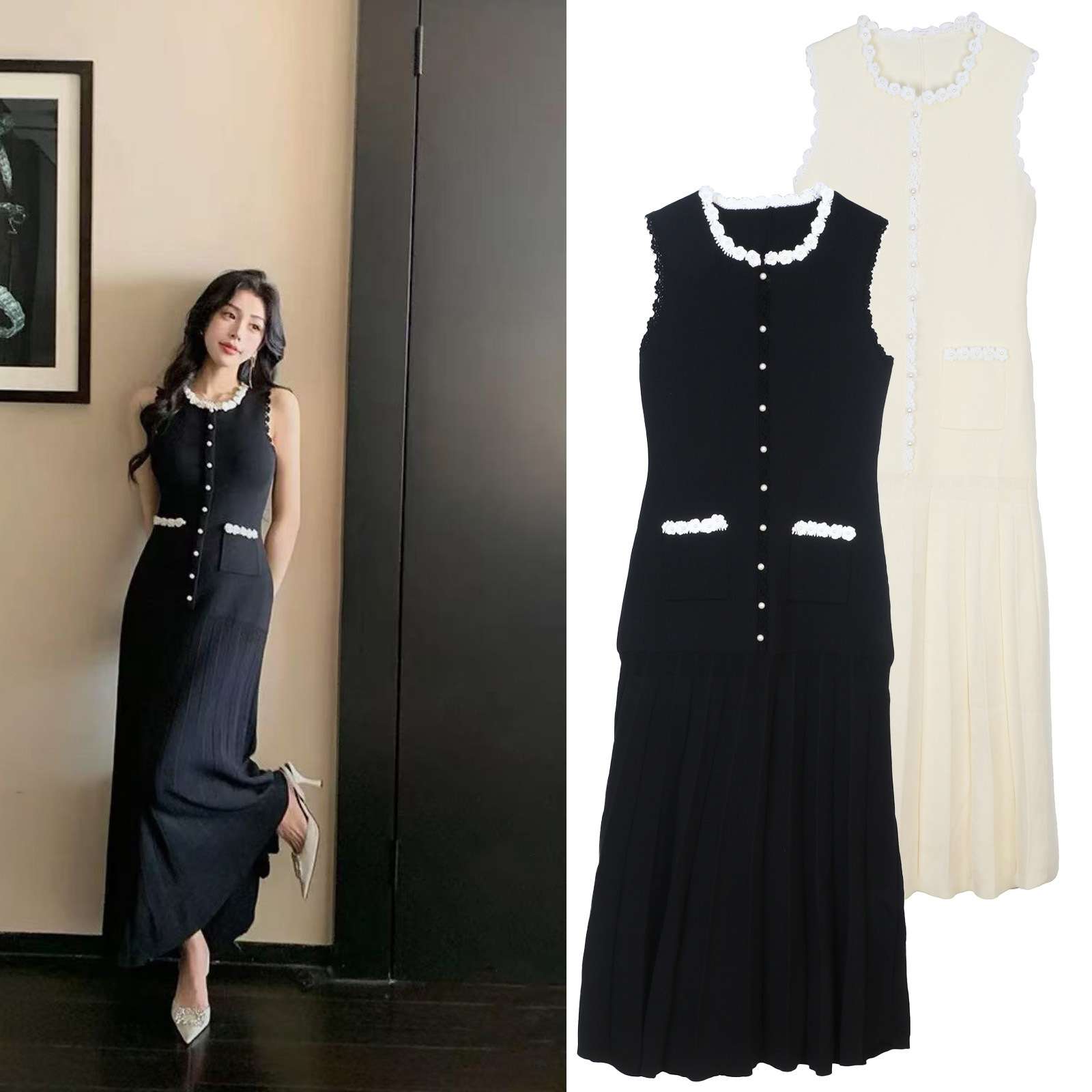 Spring elegant knitted dress