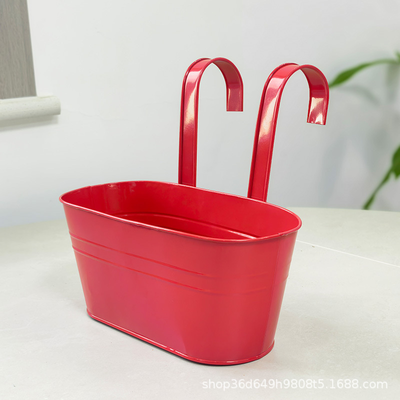 Selección estricta de hierro fundido colgando balcón barril de hierro colgando balcón colgando barril de metal