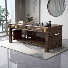中式大班台老板桌仿古榆木办公桌椅组合电脑写字台主管桌