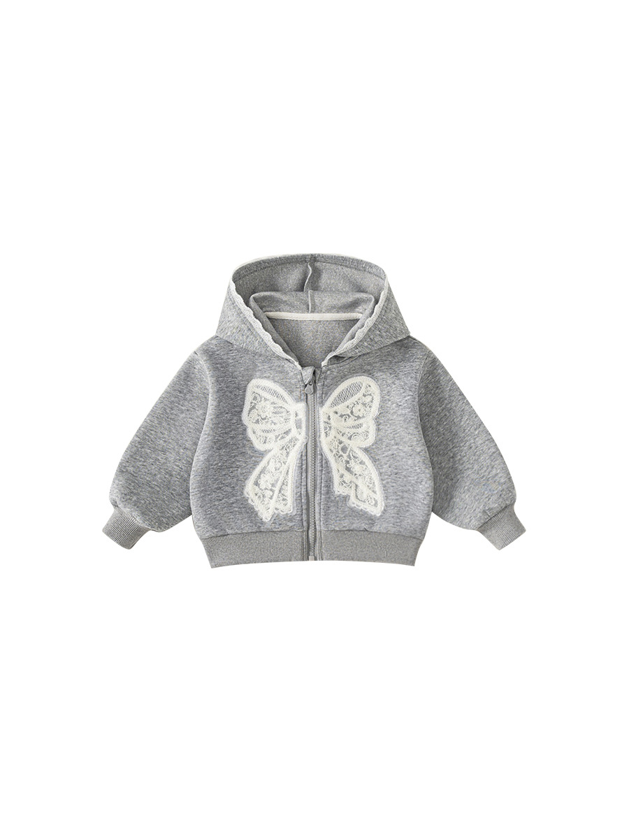 Youbao ropa para niños abrigo de otoño para niñas nuevo suéter de otoño para bebés con lazo ropa para niños top con capucha