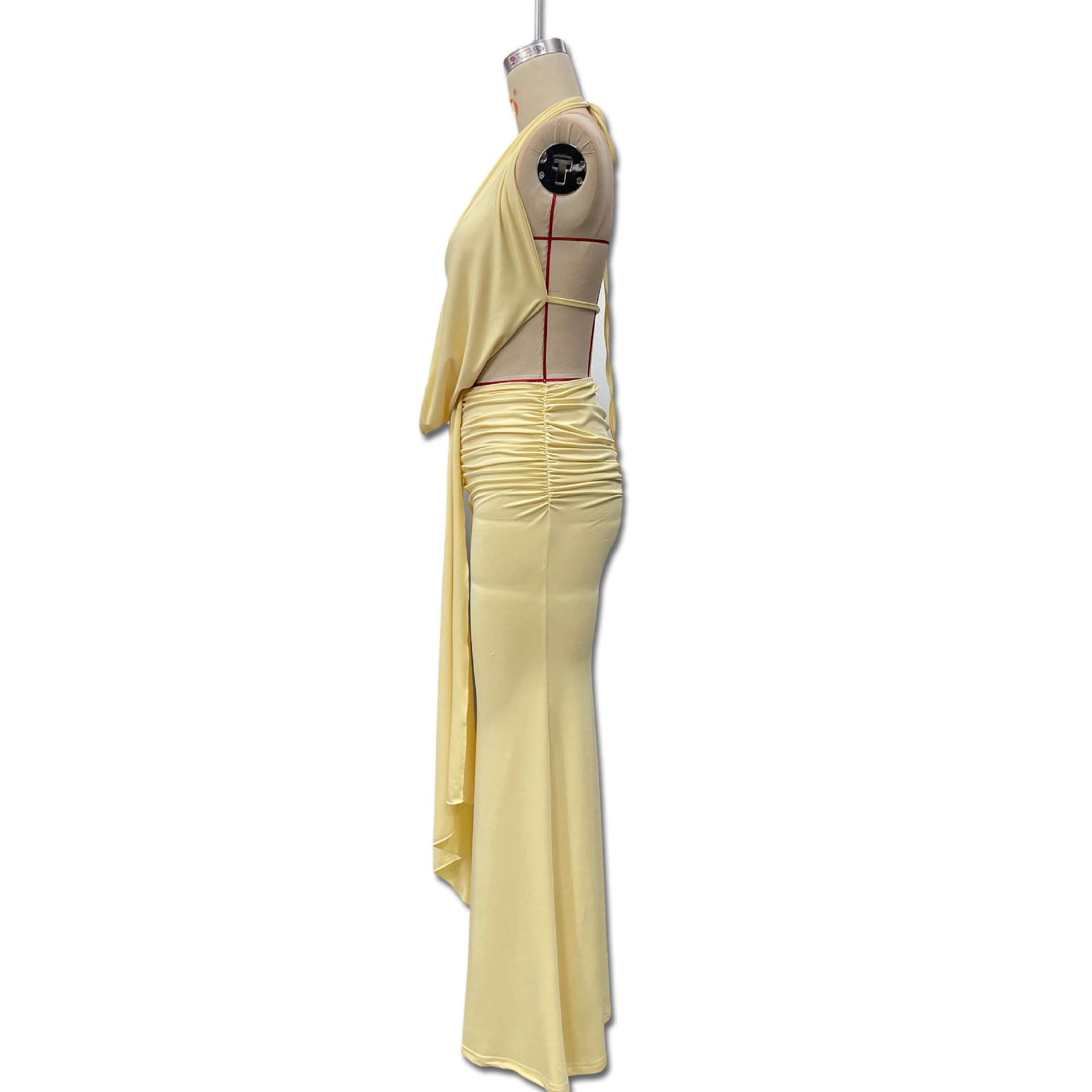 Women's Halter Neck Backless Top And Bodycon Skirt Set Elegant_voghion.com