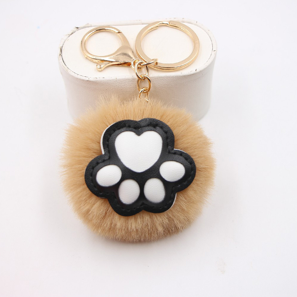 Cute Cat's Claw Keychain Pendant Schoolbag Wallet Bear Paw Plush Pendant Jewelry display picture 10