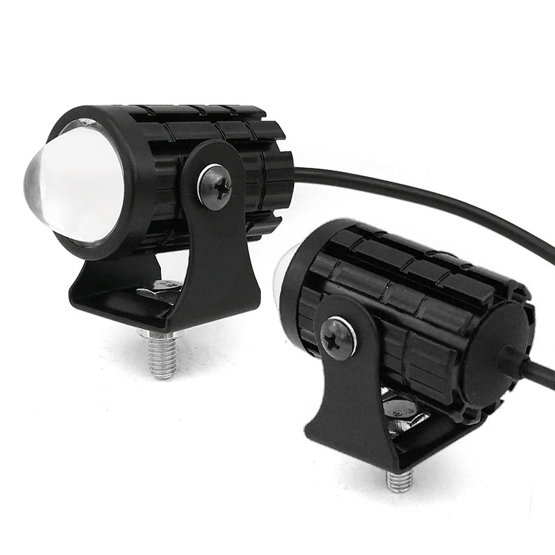 Cross-Border Mini Small Steel Cannon Motorcycle Spotlight White and Yellow Two-Color Ultra-Bright Strong Light Waterproof External Electric Vehicle Light
