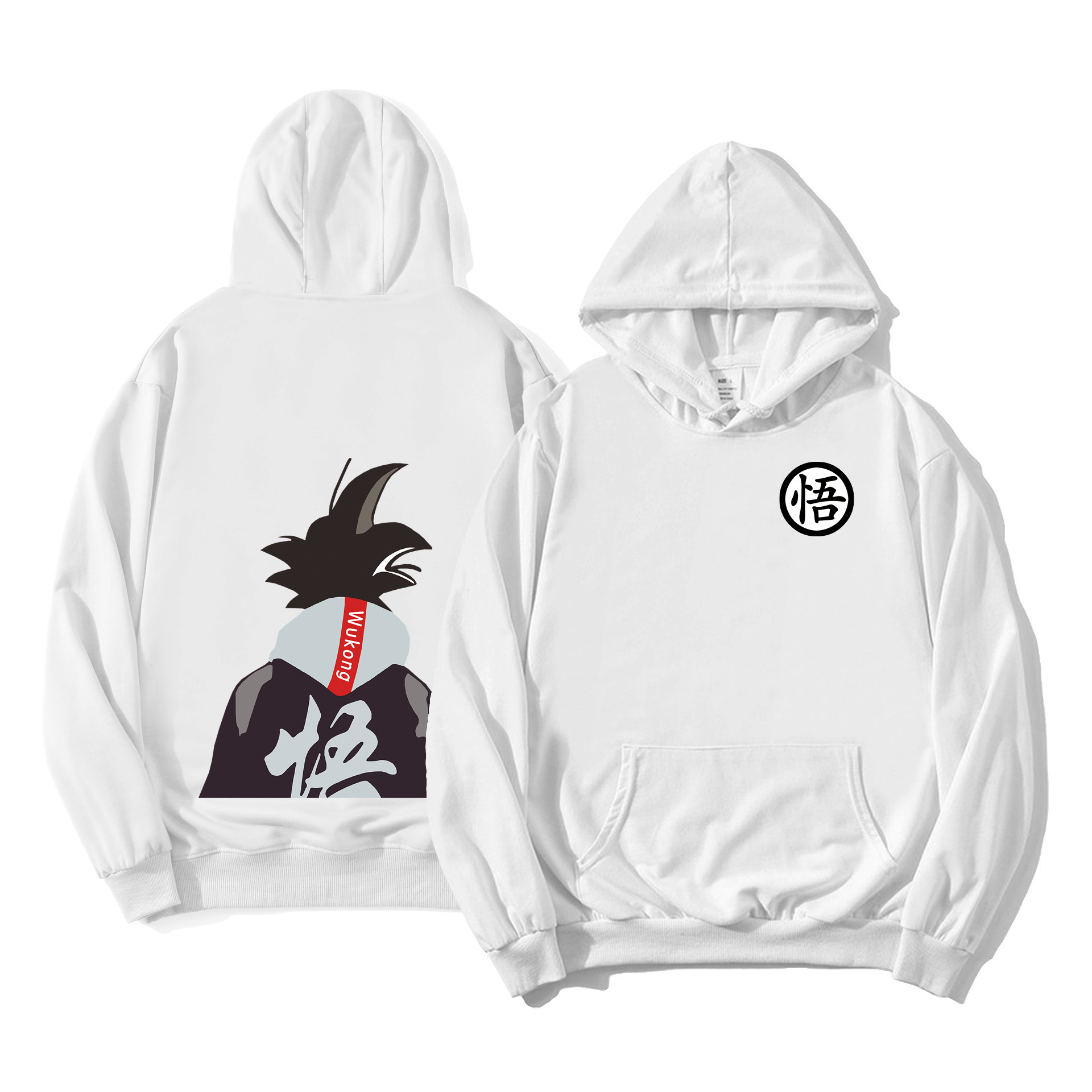 Anime Dragon Ball sudadera con capucha Wukong impresión periférica para hombres y mujeres tendencia tops sueltos pareja suéter chaqueta casual