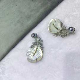 羽毛胸针翅膀款 8-8.5海水珍珠真多麻胸针配件几乎无瑕设计感高级