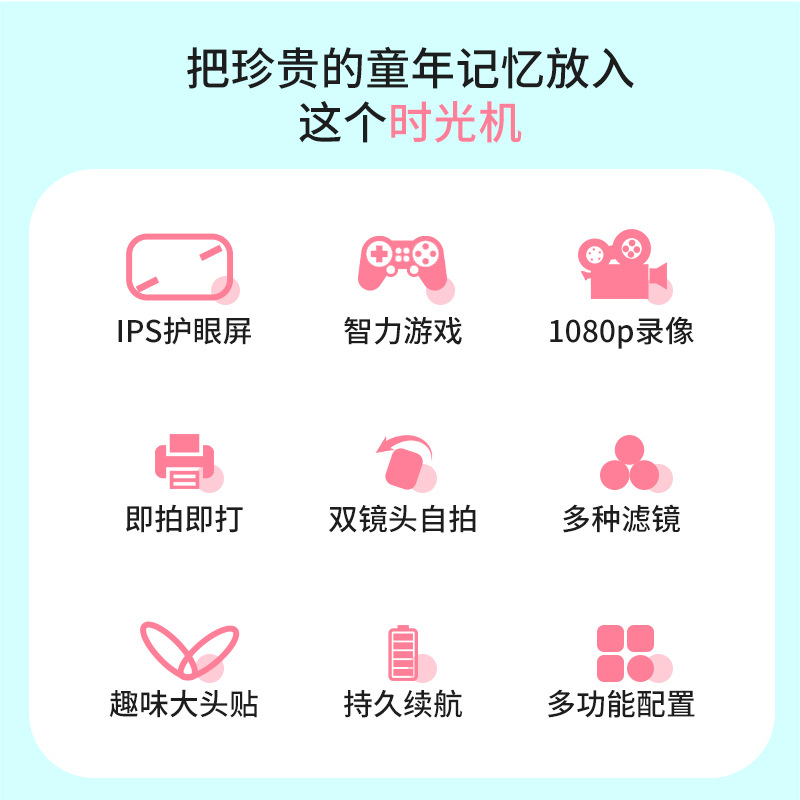 Cámara para niños Polaroid transfronteriza, cámara de impresión de cámara digital portátil en inglés, cámara de juguete de regalo para estudiantes